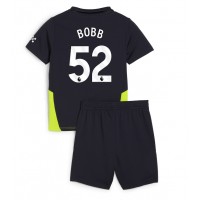 Camiseta Manchester City Oscar Bobb #52 Segunda Equipación Replica 2024-25 para niños mangas cortas (+ Pantalones cortos)